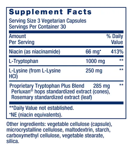 Suplemento Life Extension Optimized Triptófano Plus De 1000