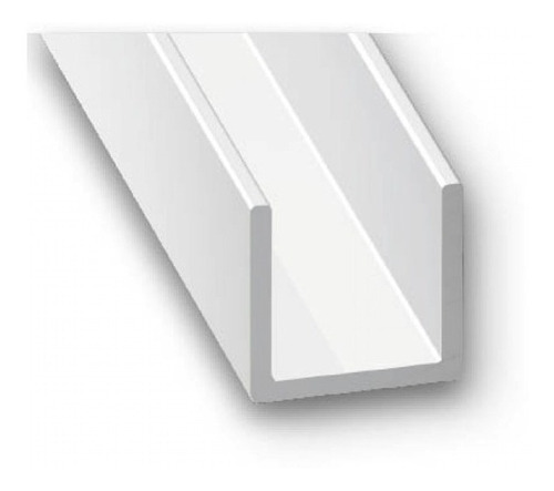Perfil U De Aluminio 14x25mm Blanco Largo X 3 Metros