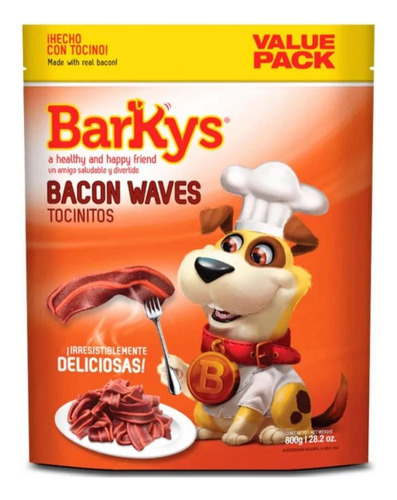 Barkys Tocinitos Premios Para Perro Snack Bacon Waves 800g