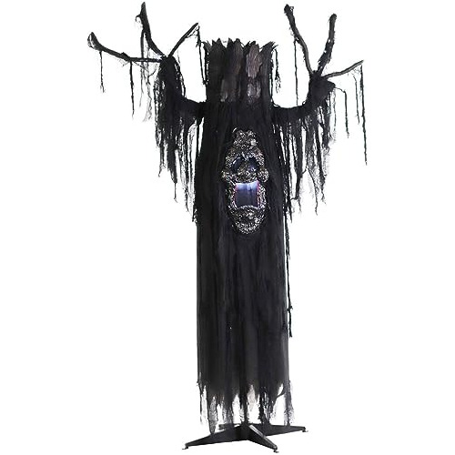 Light-up Creepy Ghost Tree With White Strobe Effects An...