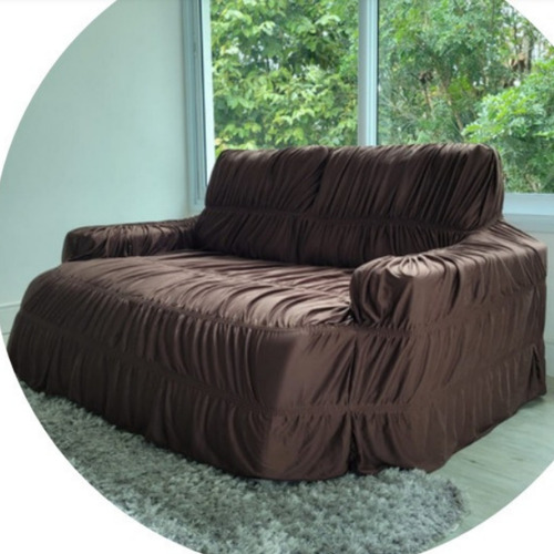 Capa Sofa Retratil Fácil Colocar Controla Pelos Dos Bichos