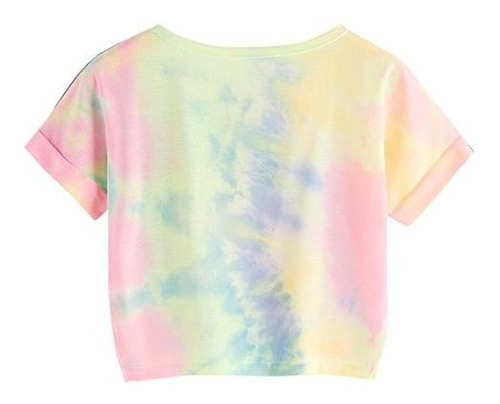 Sweatyrocks Tie Dye Camiseta Corta, Con Impresion De Letra,