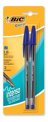 Boligrafo Bic Cristal Fashion 1.6mm X 2 Azul
