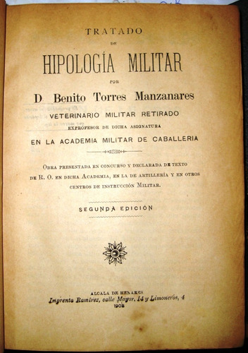 Hipologia Militar 1908 Caballo Doma Veterinaria Deltren10