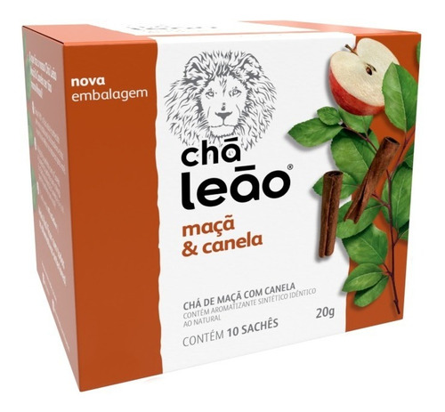 Chá Leão Premium - Maçã Com Canela 10 Saches 