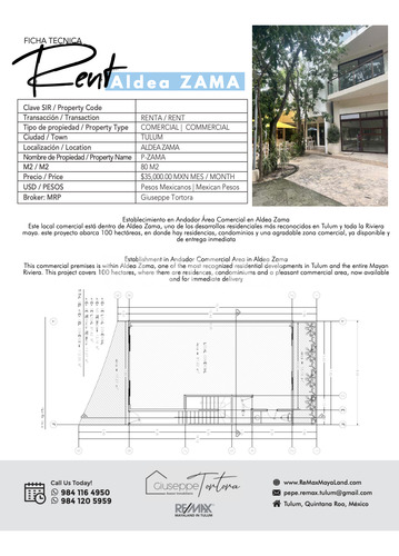 Renta Aldea Zama Local En Renta 80m2