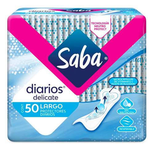 Protectores Diarios Saba Largos Respirable 50 Protector