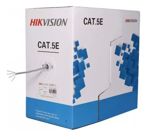 Cable Utp Cat5 100% Cobre Hikvision Gris Interiores 305mt