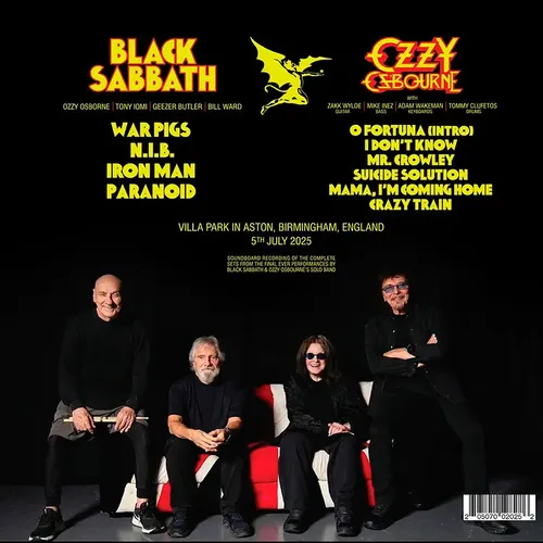 Black Sabbath, Ozzy Osbourne Lp Back To The Beginning 2025