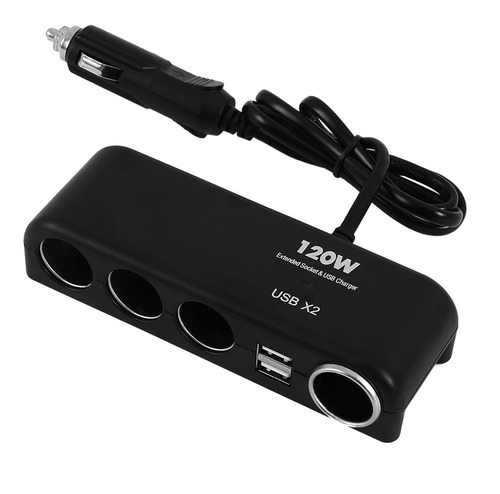 Orfi 120w 4 Vías Enchufe Coche Cargador Usb Dual Adaptador D