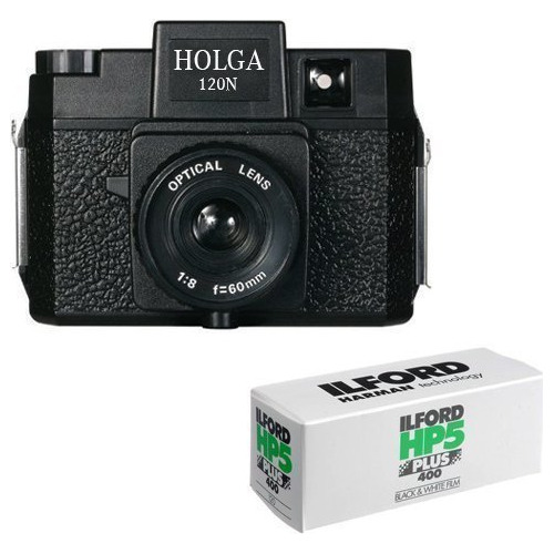 Holga 120n  Cmara De Video De Formato Medio (negro) Con Pelc