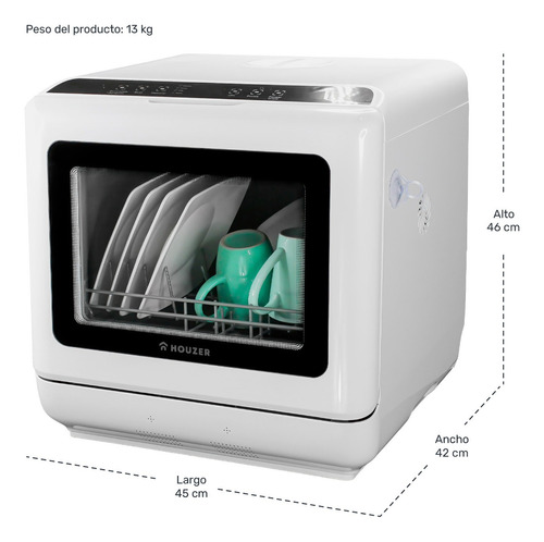 Lavaplatos Automatico Portatil Lavavajillas 6 Programas Color Blanco