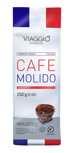 Cafe Viaggio Molido Tueste Oscuro Blend Especial 250 Gr