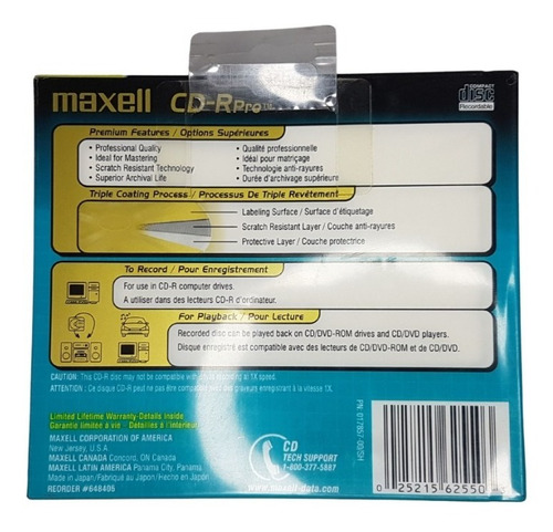 Pack 5 Cd-r Pro Maxell 48x 700mb 80 Minutos Profissional