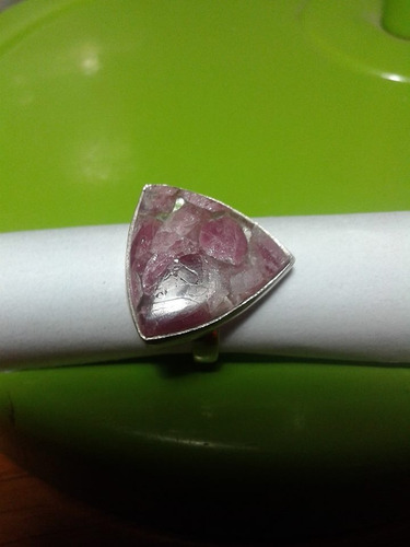 Anillo De Plata 925 Con Piedras Naturales Turmalinas Y Cuarz