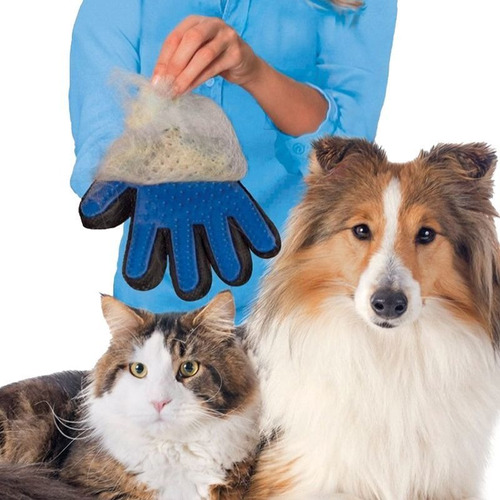 Imagem 1 de 7 de Luva Massageadora Tira Pelos Pets, Cão E Gatos - Original