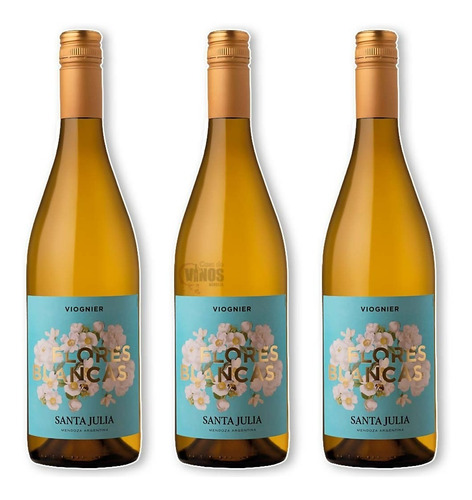 Vino Flores Blancas Viognier Santa Julia 750 Ml X3 Unidades