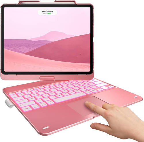 Funda Con Teclado Typecase Para iPad Pro 12.9 2022 Rosa