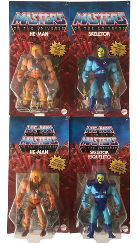 4 Figs He-man Y Skeletor Cabeza Vintage Y Retro Motu Origins (Usado)