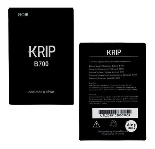 Bateria Krip K7 B700 Certificada 30d Garantia Tienda