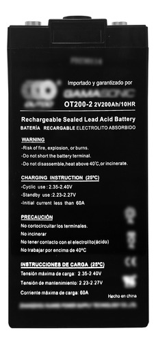 Batería2v 200ah Electrolito Absorbido Bancos Energía Sellada