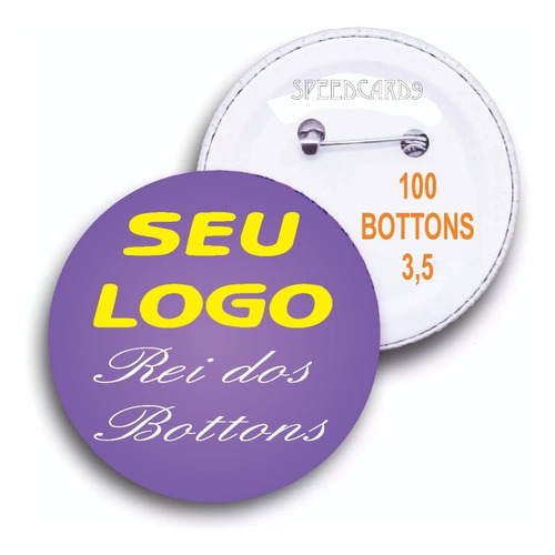 Botons Button Bottons Broche Personalizado 100 Un Tam 3,5cm