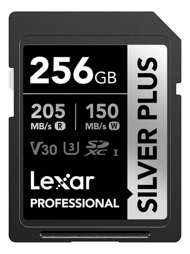Tarjeta De Memoria Lexar Sdxc Uhs-i 256gb Silver Plus 205mg
