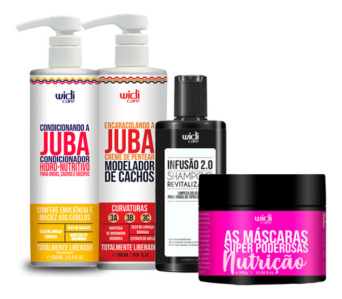 Kit Widi Care Juba Shampoo Infusão Máscara Nutrição Poderosa