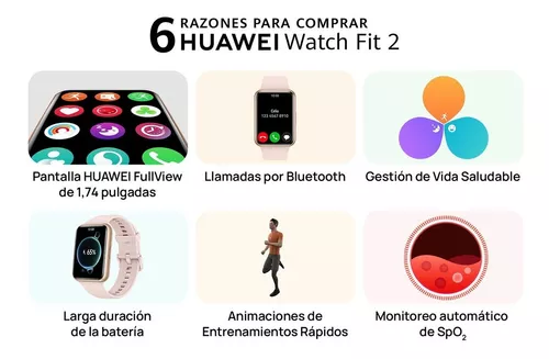 Smartwatch Huawei Watch Fit 2 1.74'' Amoled 4gb 5 Atm Color de la caja Rosa  Color