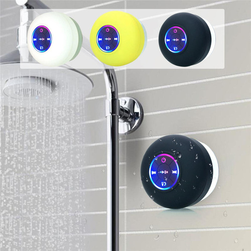 Altavoz Ducha Bluetooth Luz Color Mano Libr Microfono Para