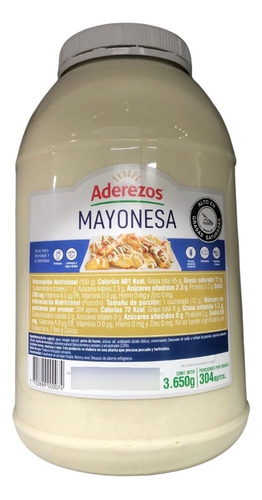 Salsa Mayonesa Premium 3650g Aderezos Cj - g a $27