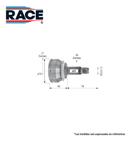 Espiga L/rueda Man/cvt 26x21 Honda City 1.5 L4 2016