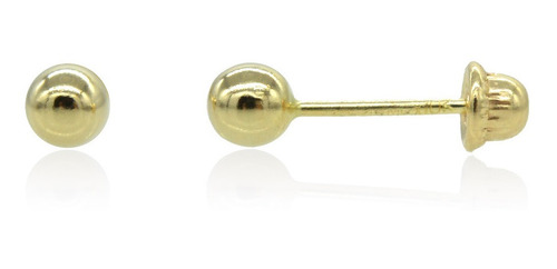 Broqueles Dormilona 2.5mm Oro 10k Bola Bolita Mujer Dama