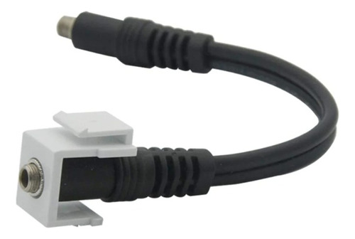 Jack Keystone Conector Audio 3.5, Cable 15cm - Face Plate