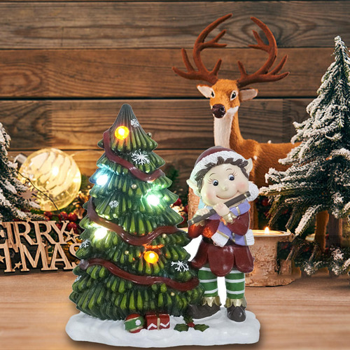 Decoración De Árbol De Navidad De Navidad De Mesa, Resina