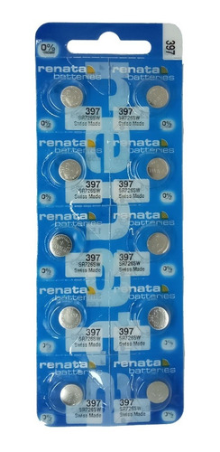 10 Pilas Renata 397 / Sr726sw 1,5v. Pila Suiza 0% Mercurio