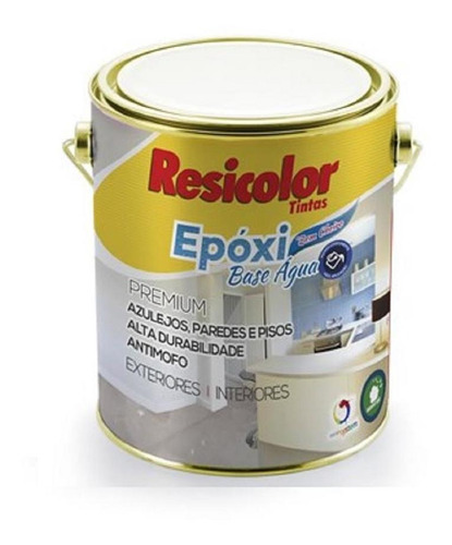 Tinta Epoxi Branco Resicolor Base D'água 3,6lt