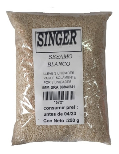 Sesamo Blanco 250gr. Lleve 3 Pague 2.