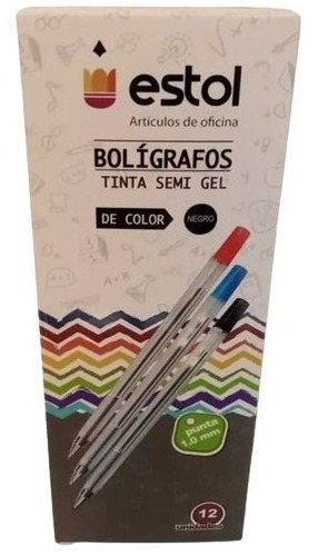 Bolígrafo Estol Semigel Caja Azul/rojo X 24 Unidades