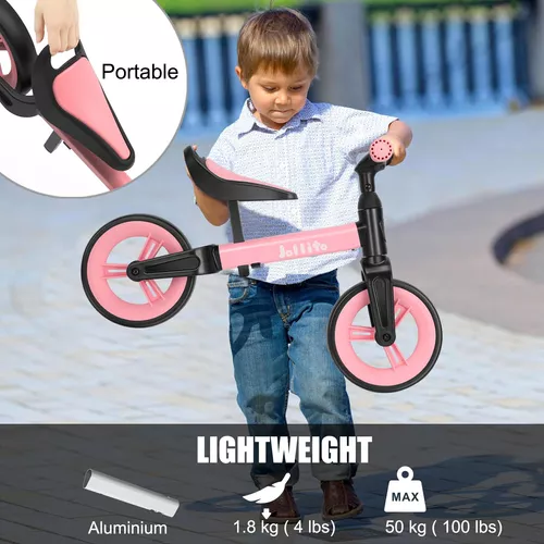 JOLLITO Bicicleta de equilibrio para bebés, bicicleta ajustable para niños  de 12 a 24 meses, el mejor regalo de cumpleaños para niños y niñas de 1