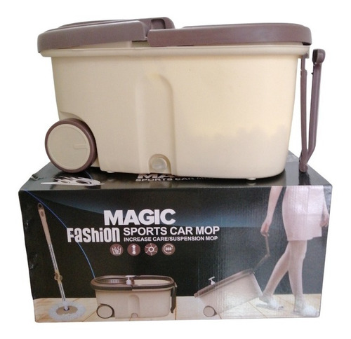 Imagen 4 de 8 de Balde Mopa Trapeador Centrifugado Acero 5lts 2 Mopas Regalo