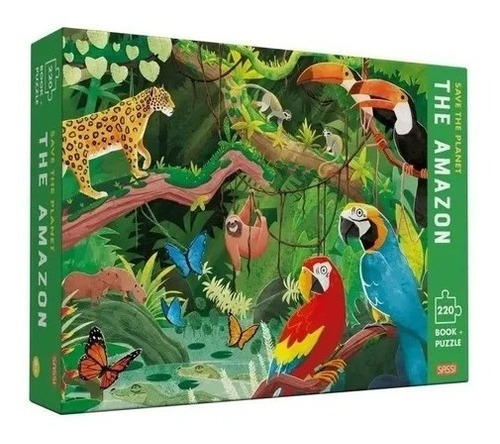 Imagen 1 de 5 de Rompecabezas 220 Piezas Con Libro Amazonas Selva Puzzle