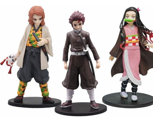 Set 3 Figuras Demon Slayer, Tanjiro, Nezuko Y Sabito 