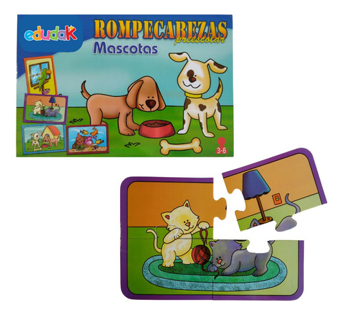 Rompecabezas Preescolar Mascotas - Material Didáctico Niños