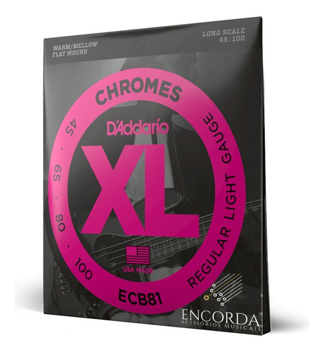 Encordoamento Baixo 4c .045 D'addario Xl Chromes Ecb81