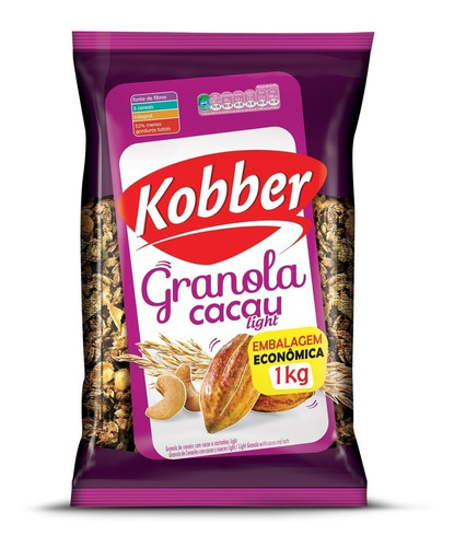 Granola Cacau Light Floko Mix 5 Cereais Pacote 1kg Kobber