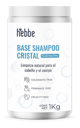 Shampoo Hebbe Cosmetics Jyse17 Base Concentrado Natural Transparente Plus Neutro 1L