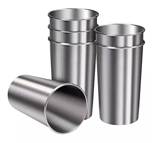 Juego De 6 Vasos De Acero Inoxidable 20 Oz(metal,irrompible)