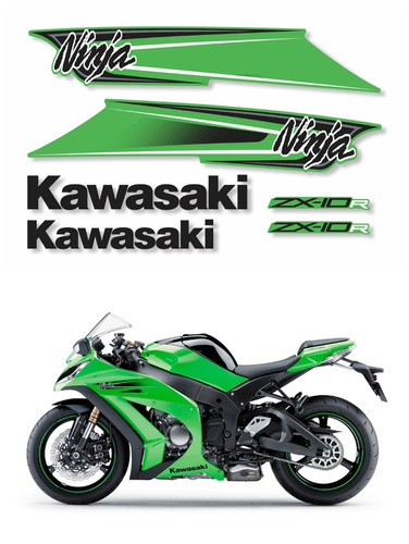 Kit Adesivos Moto Kawasaki Ninja Zx-10r 2011 Verde Ca-15988
