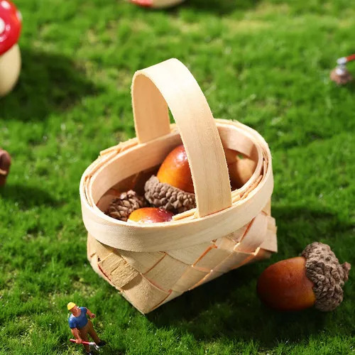 Cesta Pequeña De Mimbre Para Astillas De Madera, 10 Unidades
